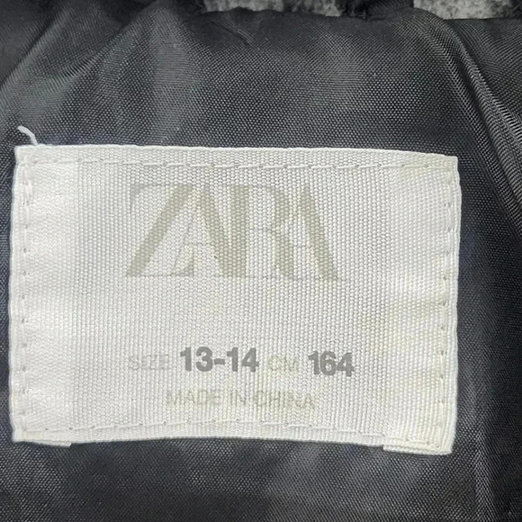 Zara wool blend Leopard gray black button up long sleeve jacket Youths 13-14 y - Picture 6 of 8